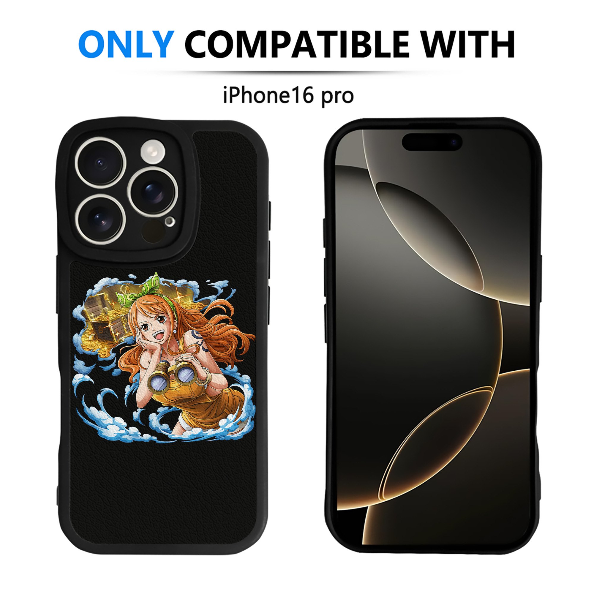 （画像用） ワンピース ナミ ONE PIECE Nami 【iPhone 16シリーズ対応】シリコンスマホケース（レザー調） 材質：シリコン